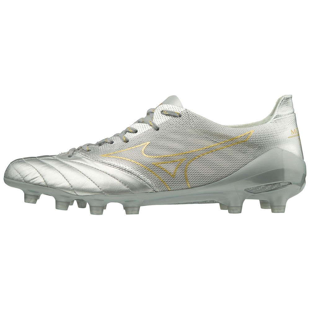 Womens Mizuno MORELIA NEO II BETA Soccer Cleats Silver/Gold Philippines (FDLAPG395)